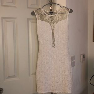 White body con lace dress